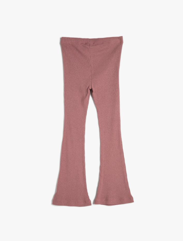 Kız Çocuk İspanyol Paça Pantolon Fitilli Beli Lastikli