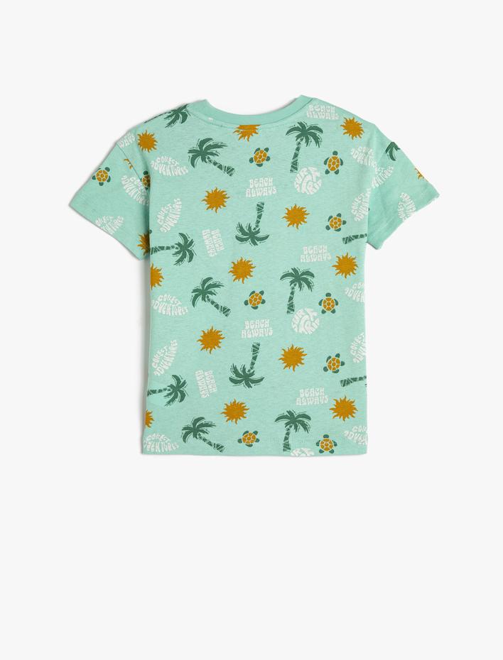 Erkek Çocuk Tişört Kısa Kollu Bisiklet Yaka Pamuklu Yaz Temalı