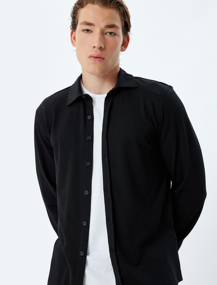  Uzun Kollu Gömlek Polo Yaka Pamuklu