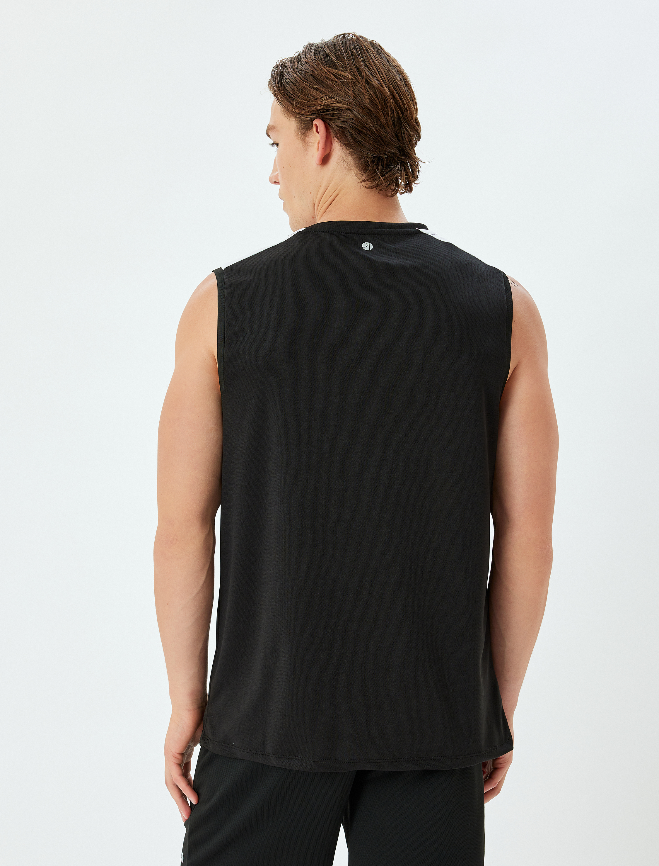   Slogan Baskılı Bisiklet Yaka Kolsuz Spor Atlet