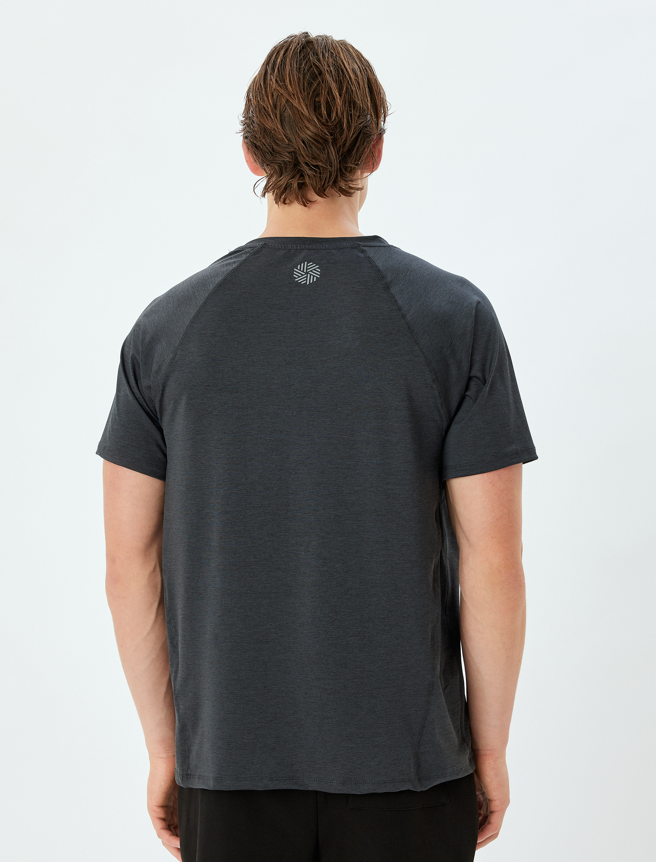   Arkası Baskılı Bisiklet Yaka Kısa Kollu Spor Tişört