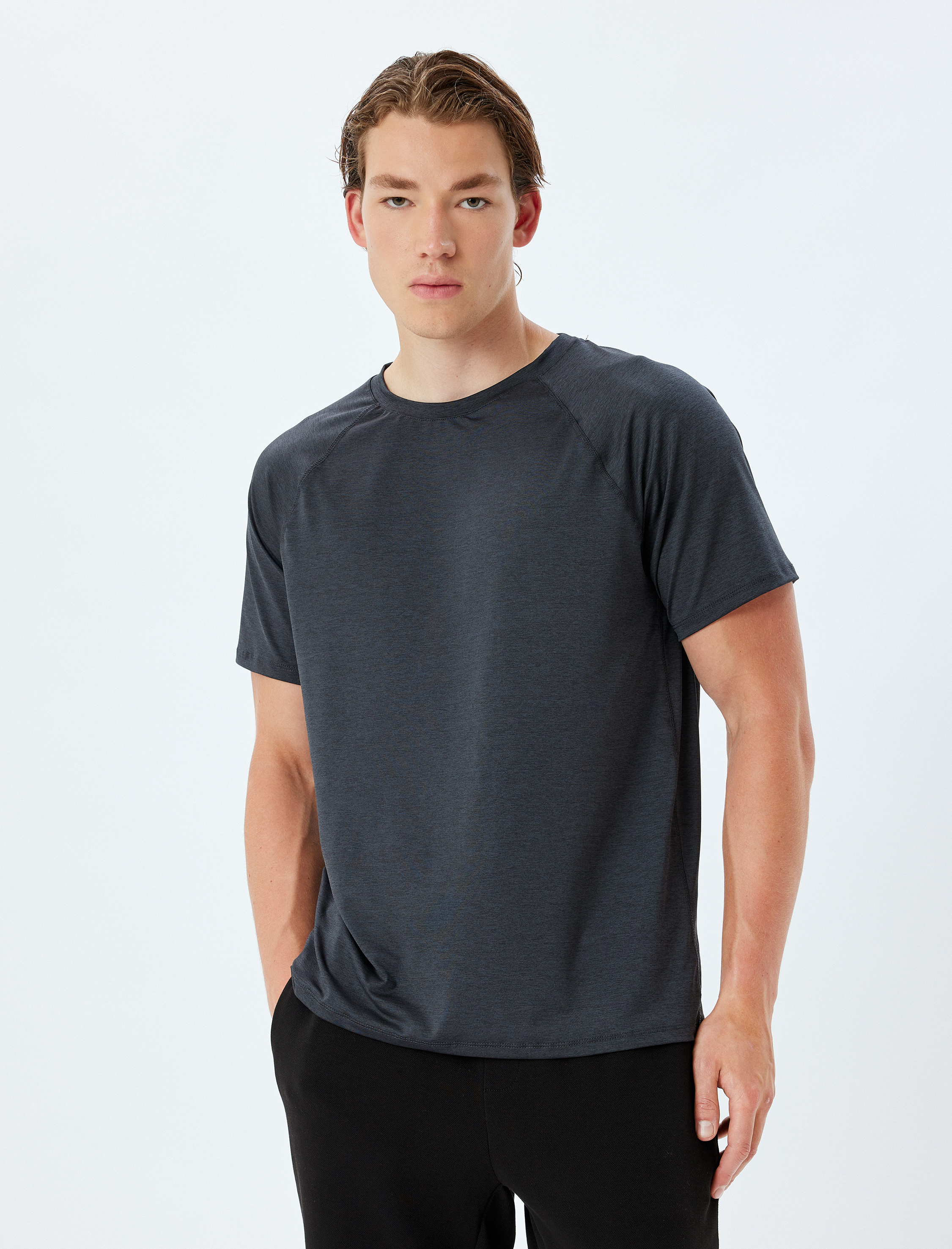   Arkası Baskılı Bisiklet Yaka Kısa Kollu Spor Tişört