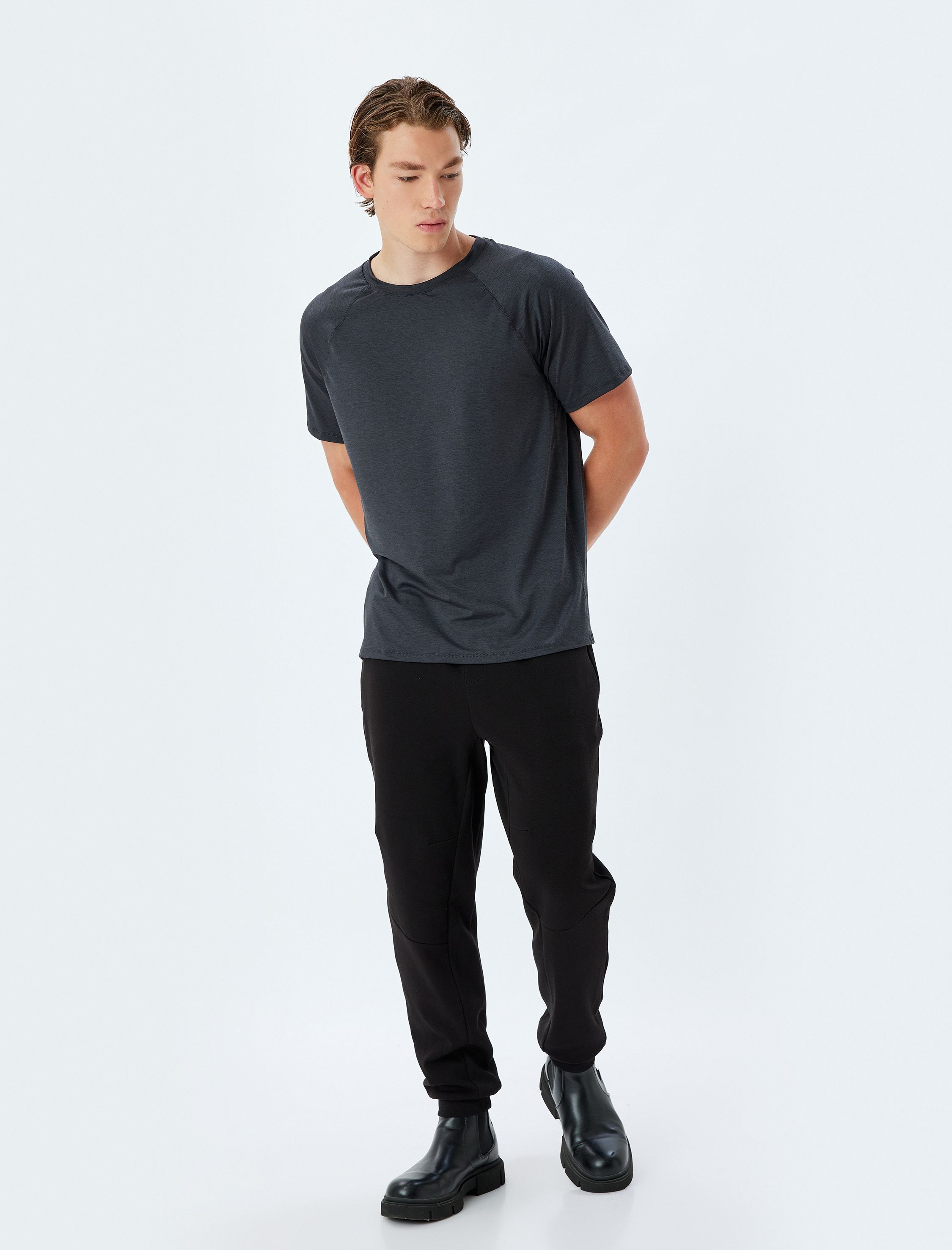   Arkası Baskılı Bisiklet Yaka Kısa Kollu Spor Tişört