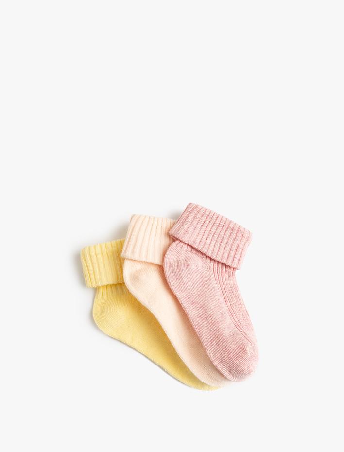 Kız Bebek 3'lü Basic Çorap Seti Pamuklu