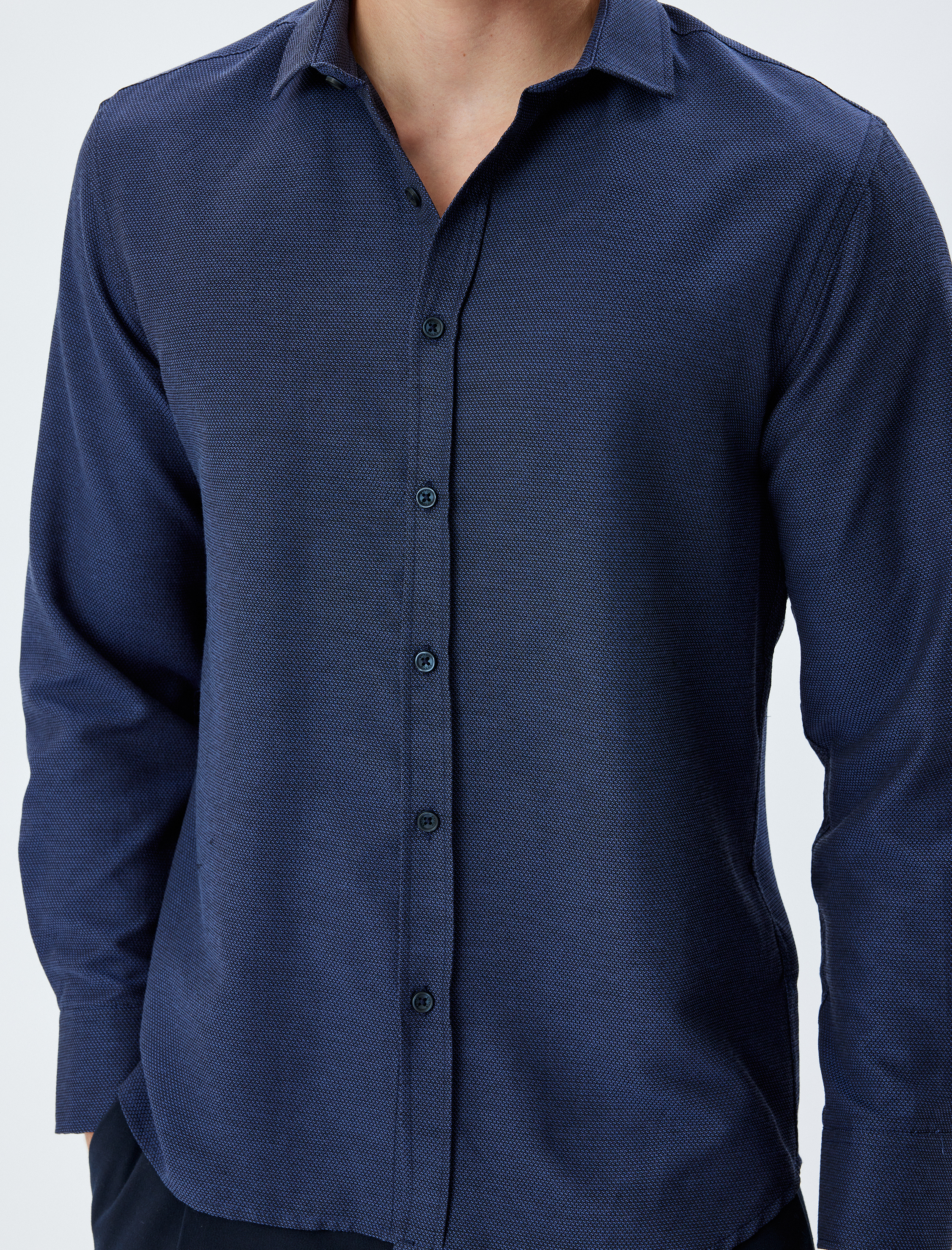 Slim Fit Gömlek Uzun Kollu Pamuk Karışımlı