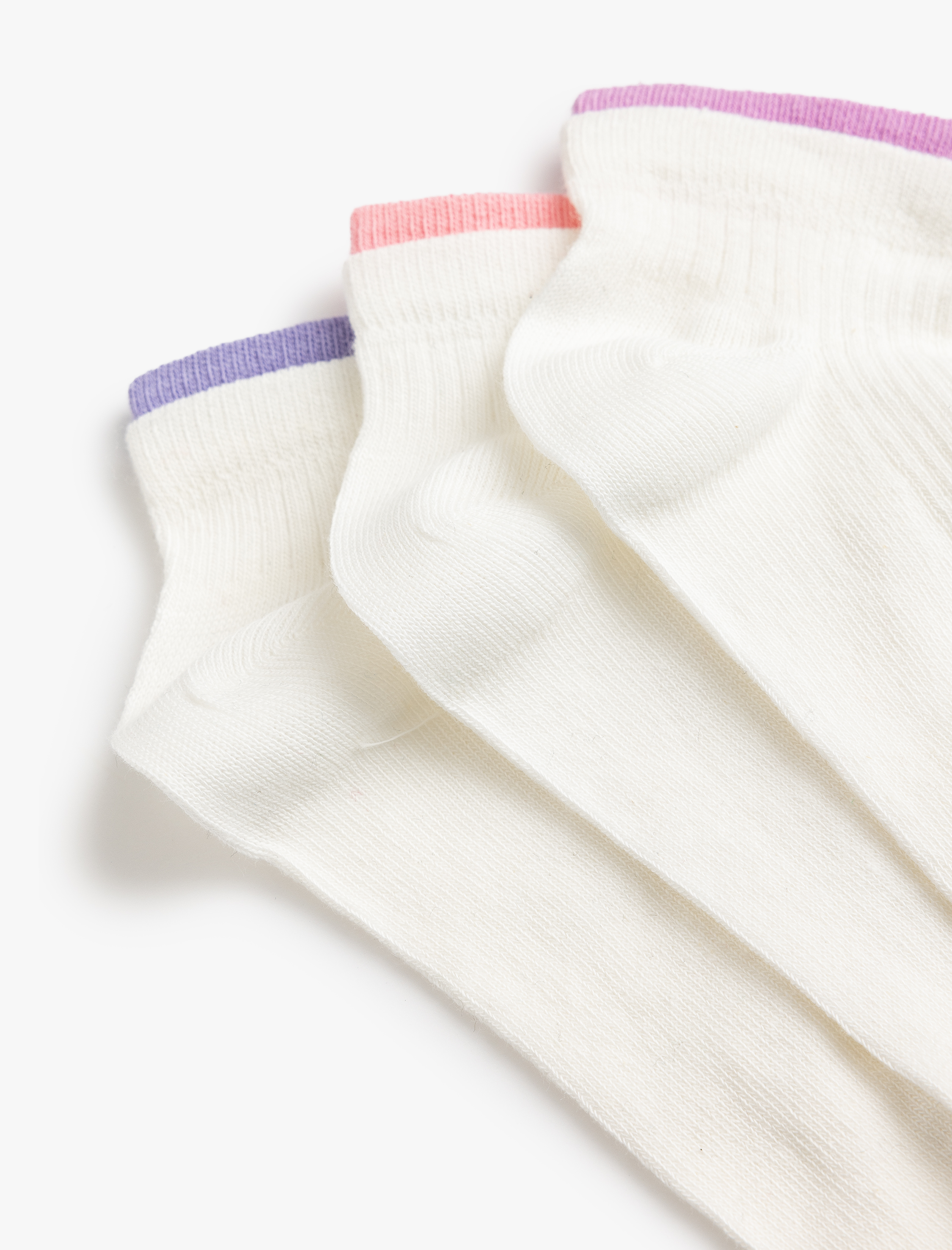  Kadın 3'lü Patik Çorap Seti Şerit Desenli