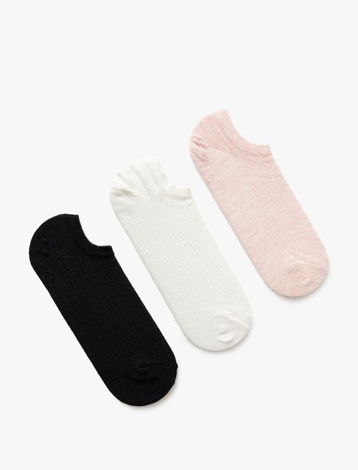 Kadın Basic 3'lü Görünmez Çorap Seti Çok Renkli