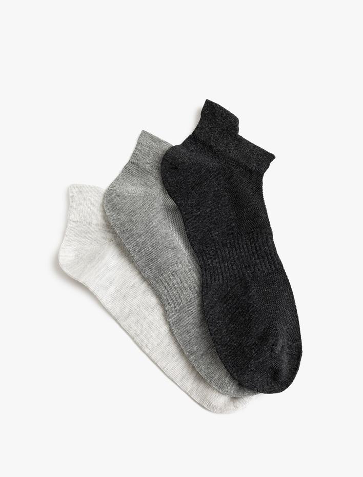 Erkek Patik Çorap Seti 3'lü Pamuk Karışımlı