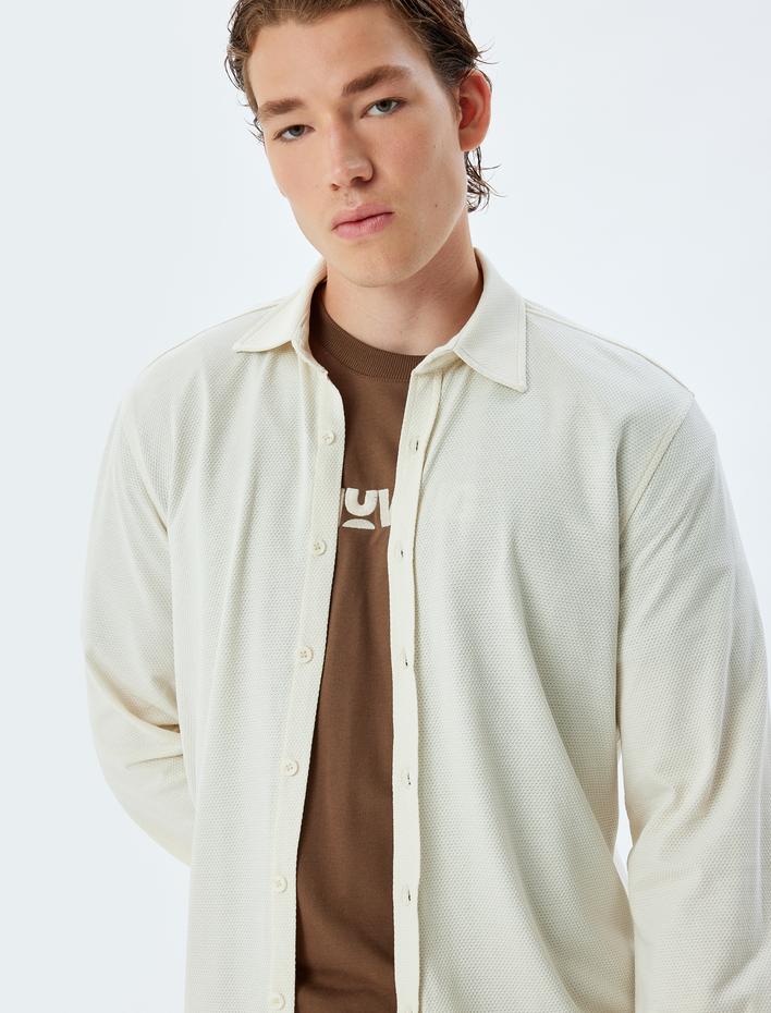  Uzun Kollu Gömlek Polo Yaka Pamuklu