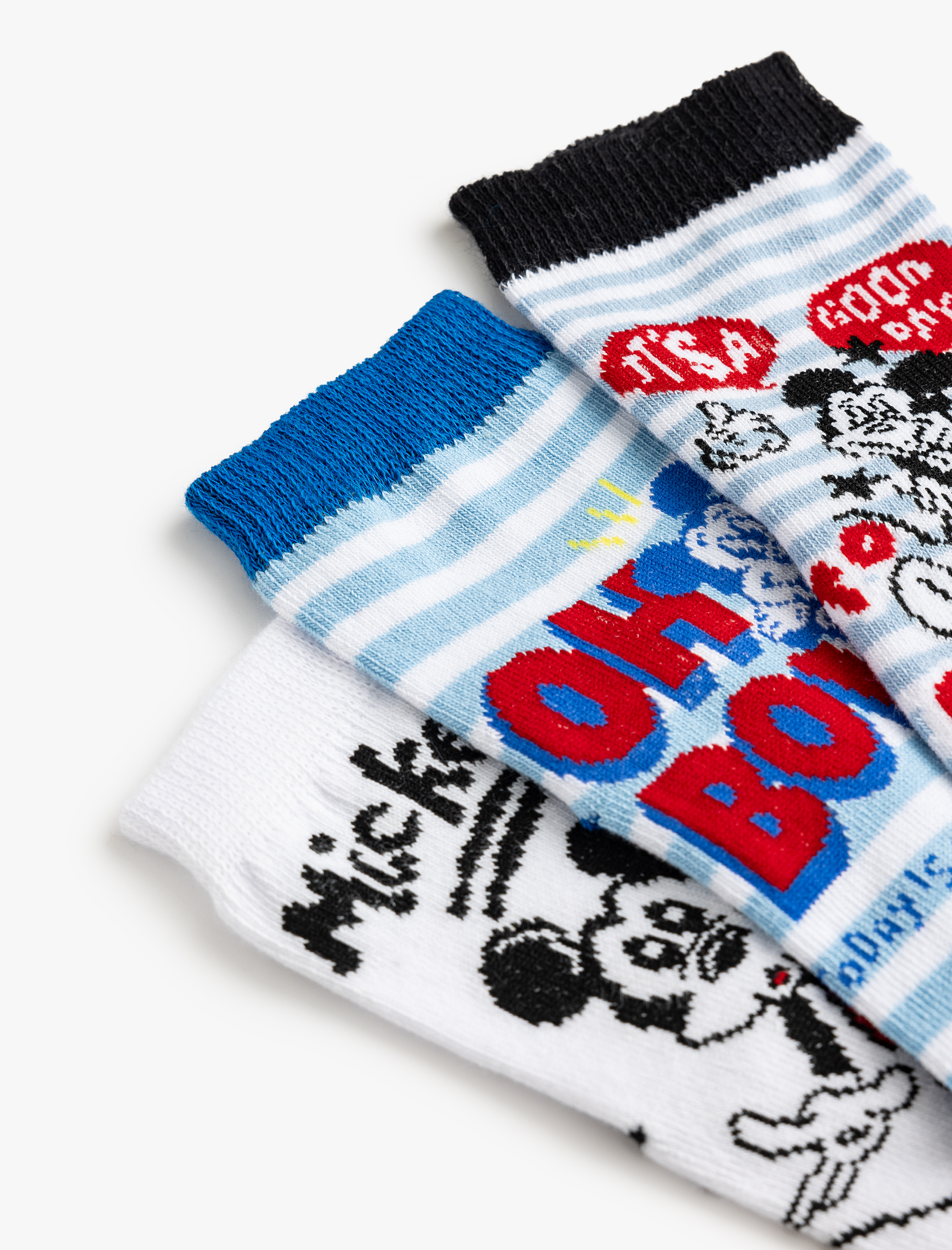  Erkek Çocuk 3'lü Mickey Mouse Lisanslı Çorap Seti