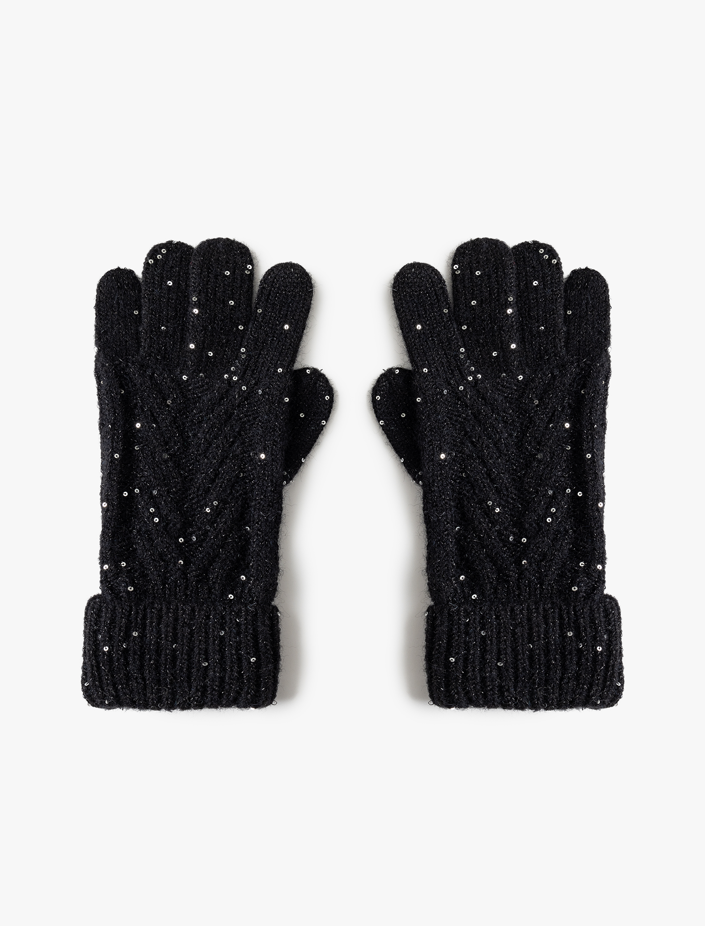  Kadın Örgü Eldiven Pul Detaylı