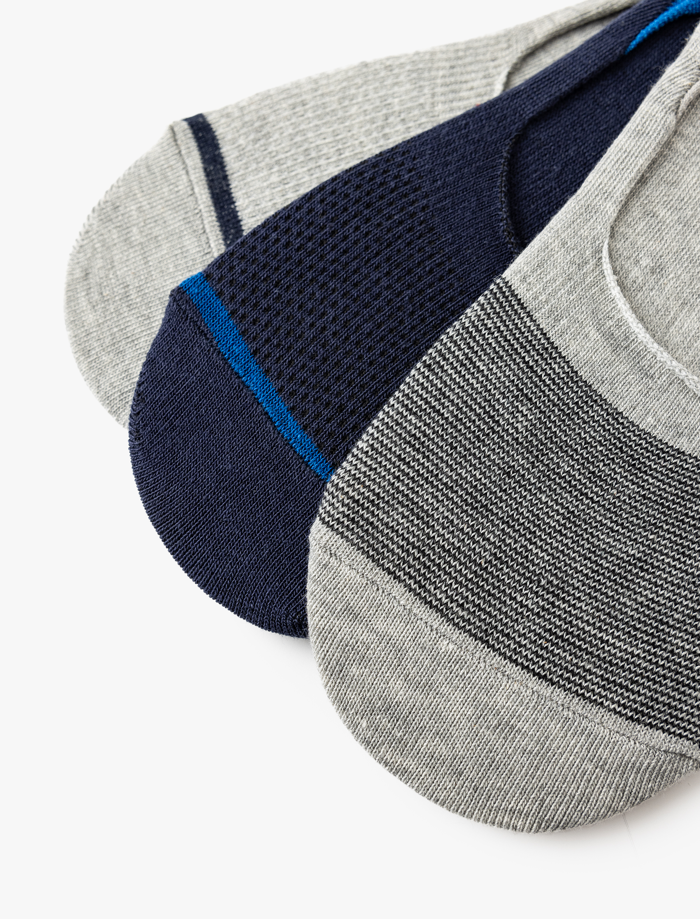 Erkek Babet Çorap Seti 3'lü Çizgi Detaylı Pamuk Karışımlı