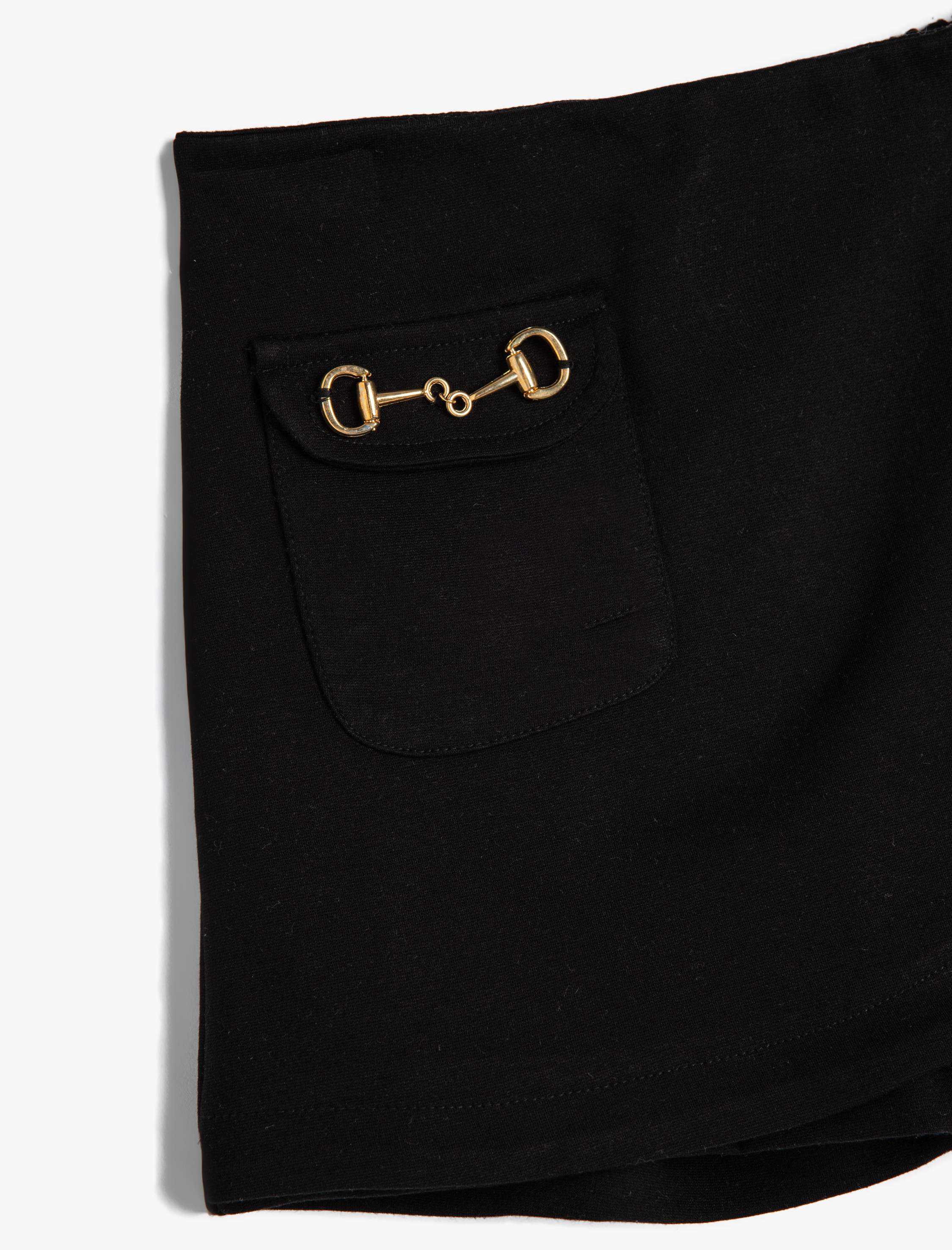  Kız Çocuk Pileli Toka Detaylı Kruvaze Şort Etek