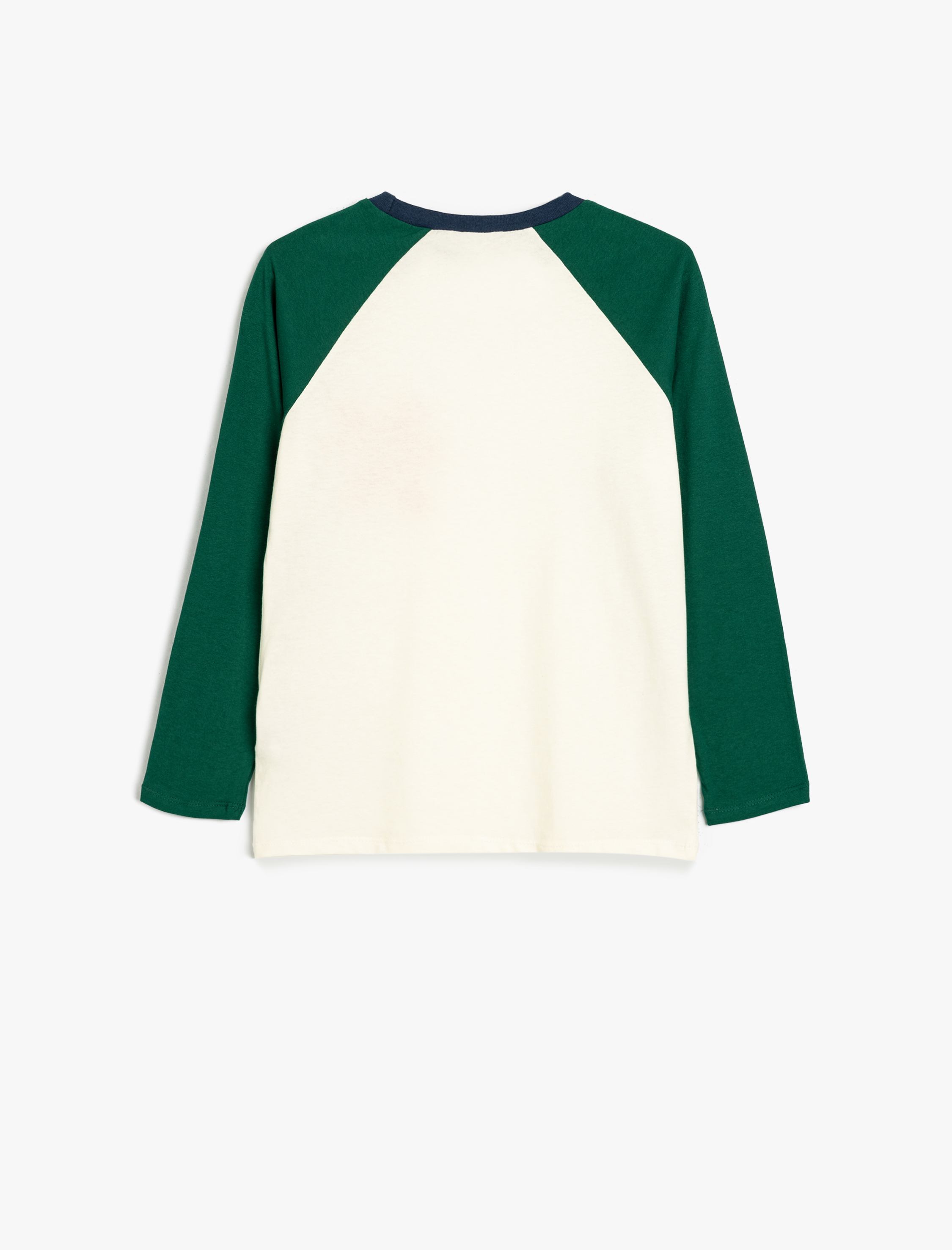  Erkek Çocuk Tişört Kolej Baskılı Uzun Kollu Bisiklet Yaka Pamuklu