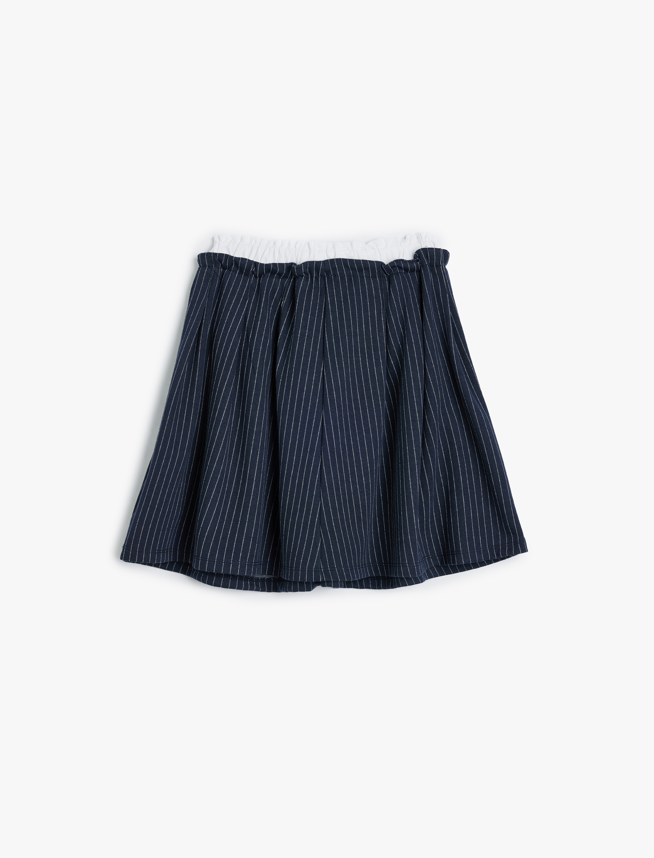  Kız Çocuk Pile Detaylı Beli Lastikli Viskon Karışımlı Etek