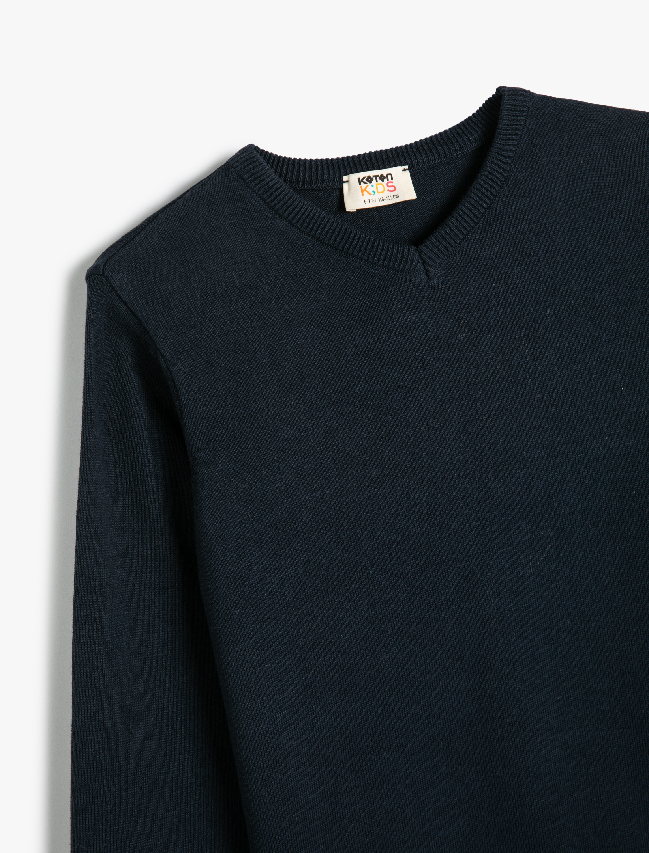  Erkek Çocuk V Yaka Uzun Kollu Pamuklu Basic Okul Kazağı