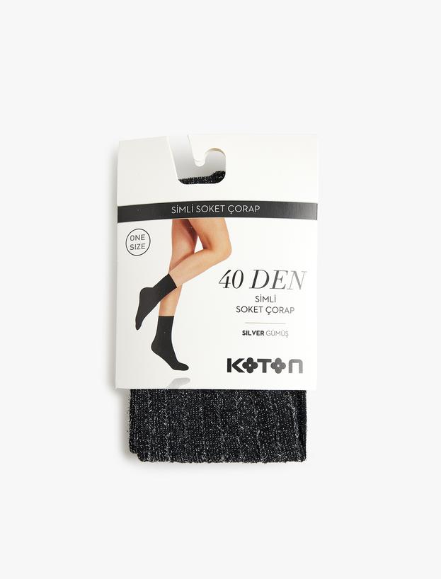 Diz Altı Soket Çorap Simli_3