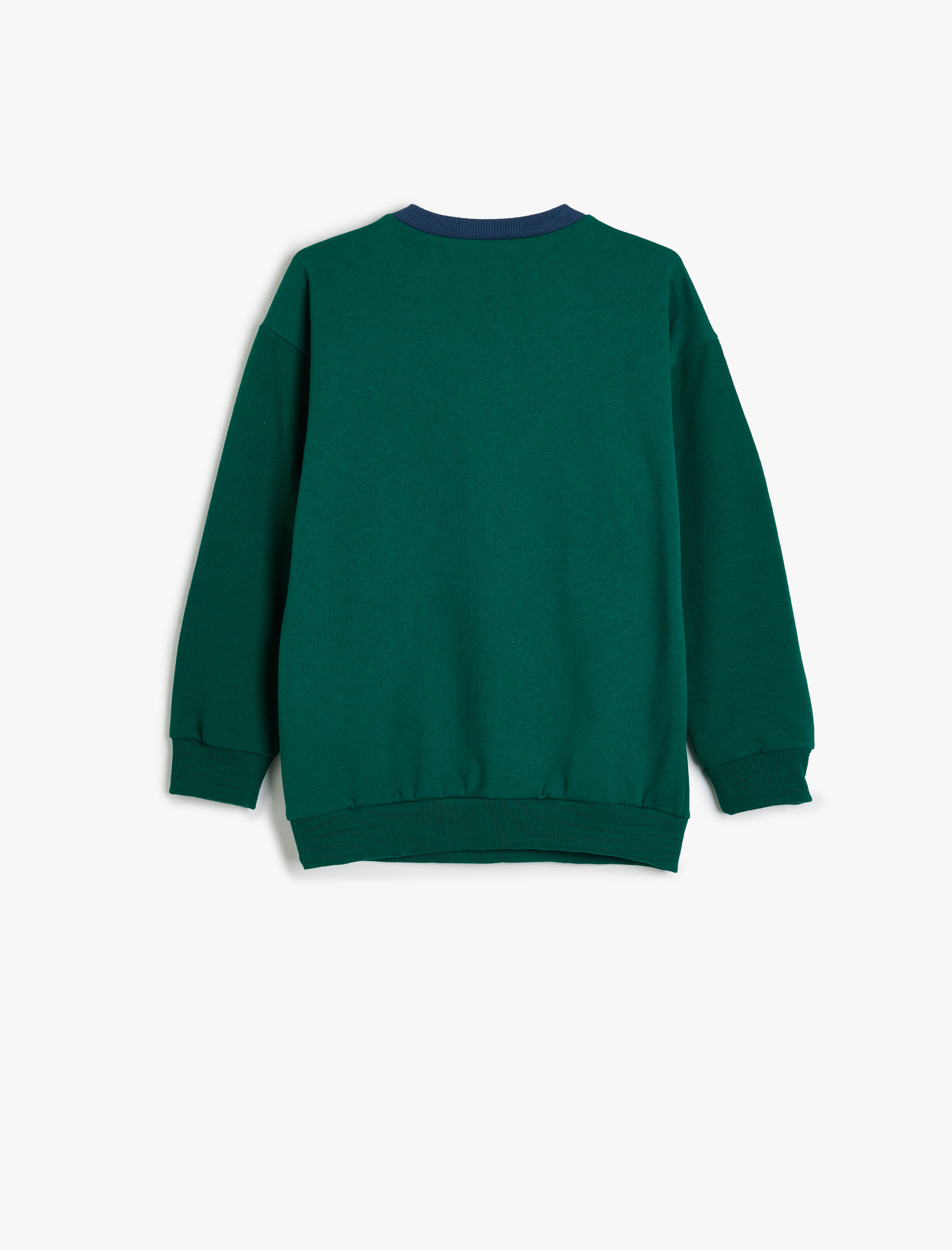  Erkek Çocuk Oversize Sweatshirt Kolej Baskılı Bisiklet Yaka Pamuklu Şardonlu