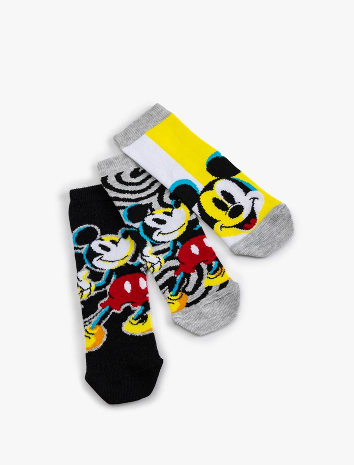 Erkek Çocuk 3'lü Mickey Mouse Çorap Seti Lisanslı