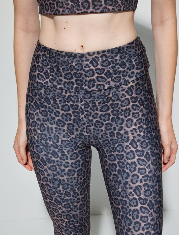 Spor Tayt Yüksek Bel Leopar Baskılı Skinny Fit_4