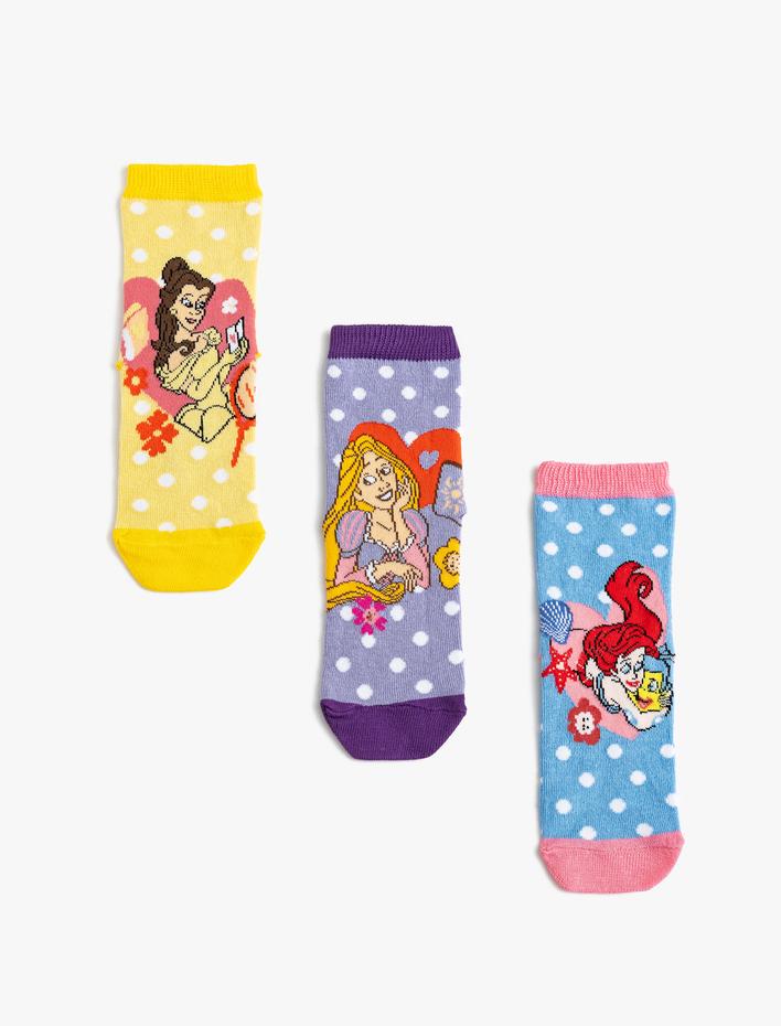 Kız Çocuk 3'lü Disney Prenses Çorap Lisanslı