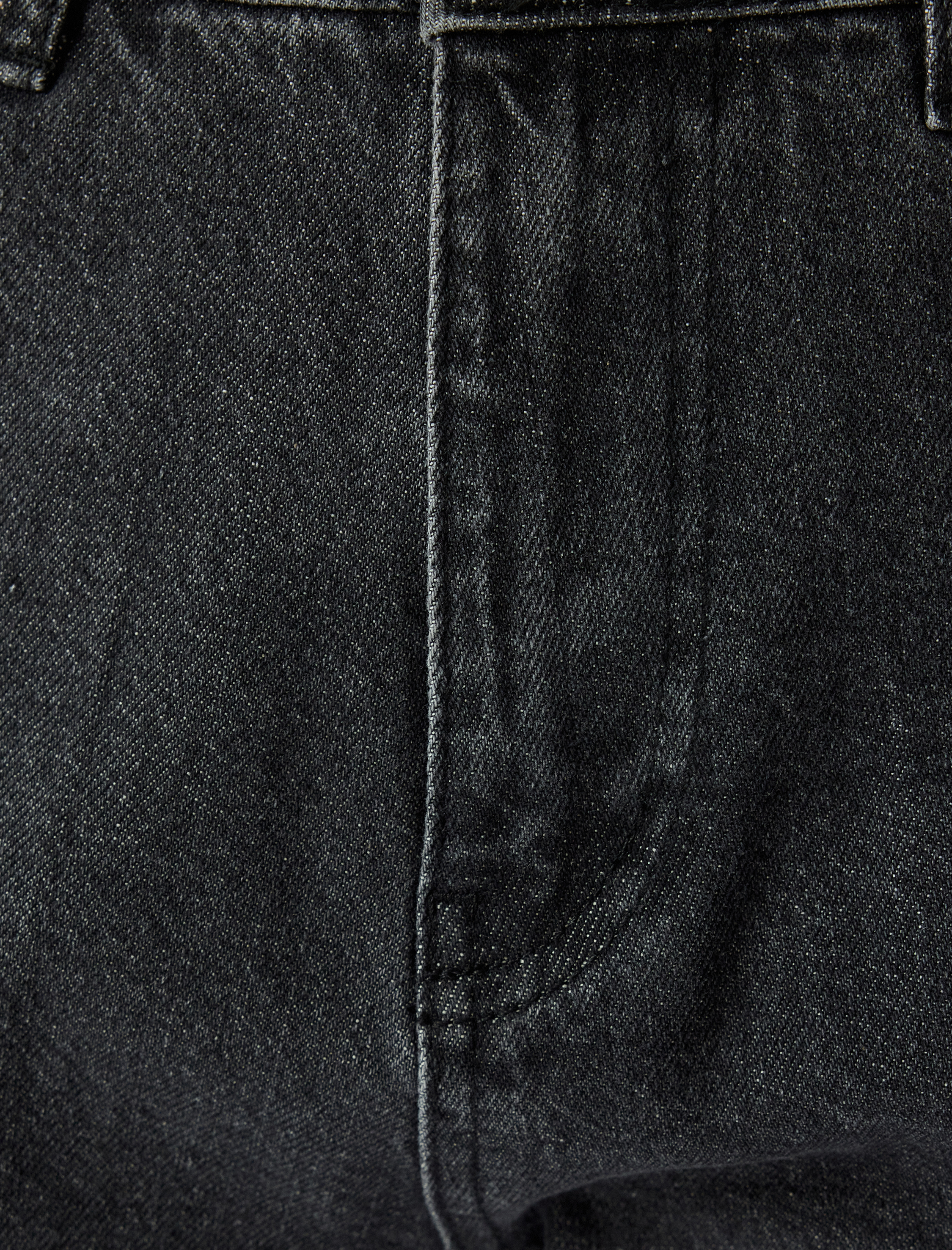 Düz Paça Kot Pantolon Normal Bel Düğmeli Cepli - Mom Jean