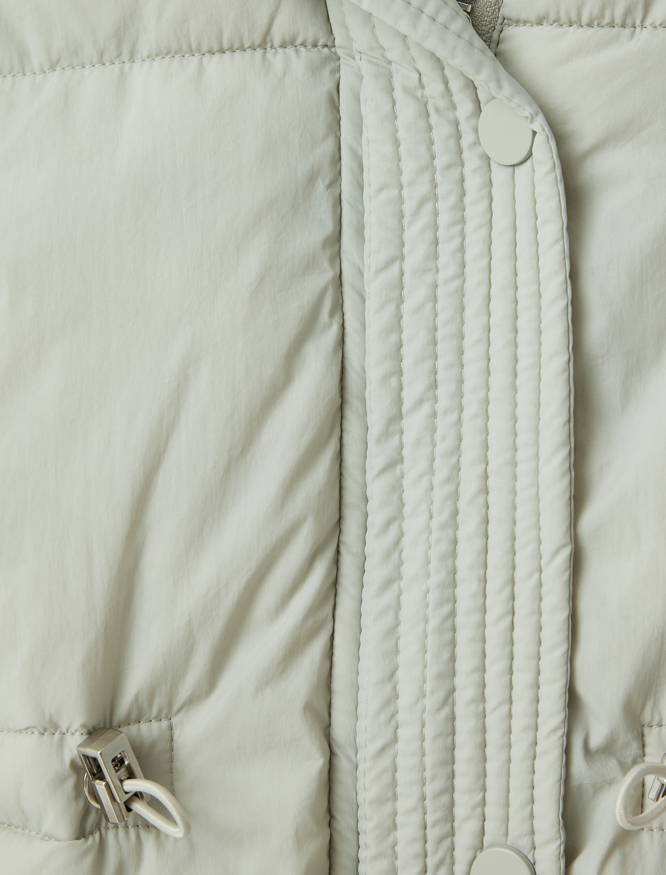   Oversize Kaban Kapüşonlu Yakası Suni Kürklü Su İtici Cepli Fermuarlı