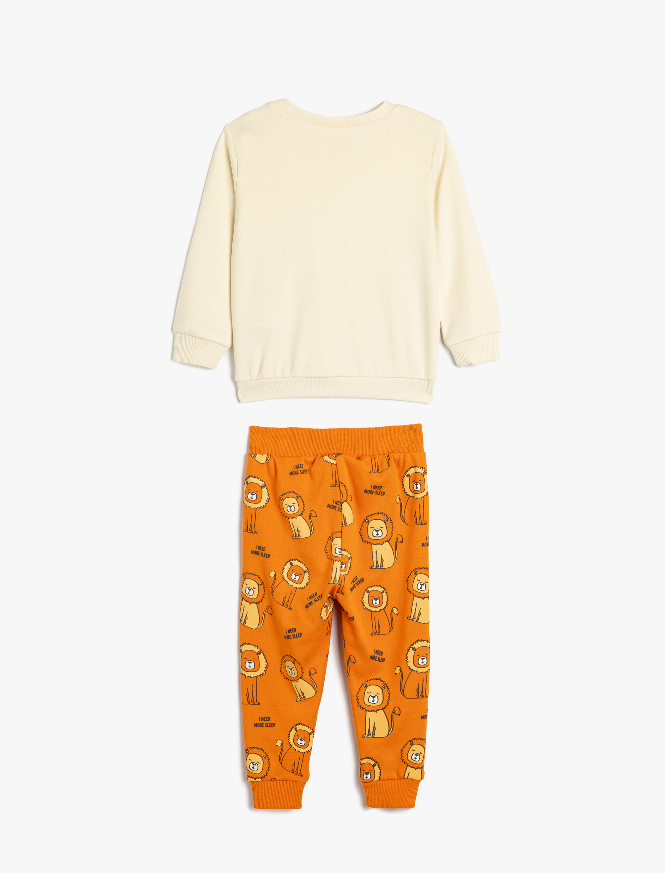  Erkek Bebek Pijama Takımı Uzun Kollu Tişört ve Beli Lastikli Pijama Altı 2 Parça