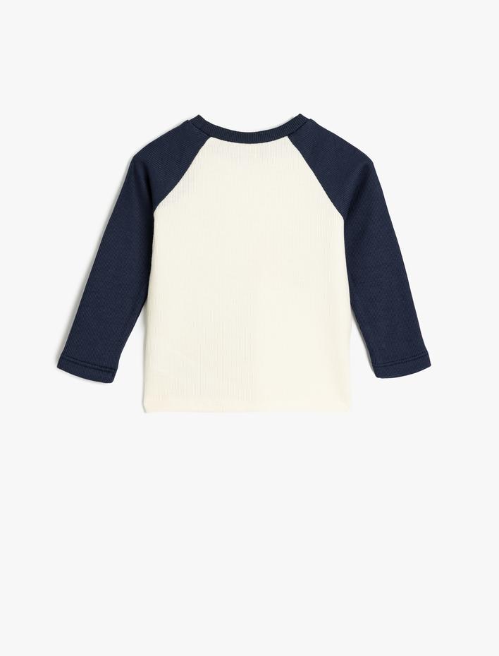 Erkek Bebek Dinozorlu Sweatshirt Bisiklet Yaka Uzun Kollu