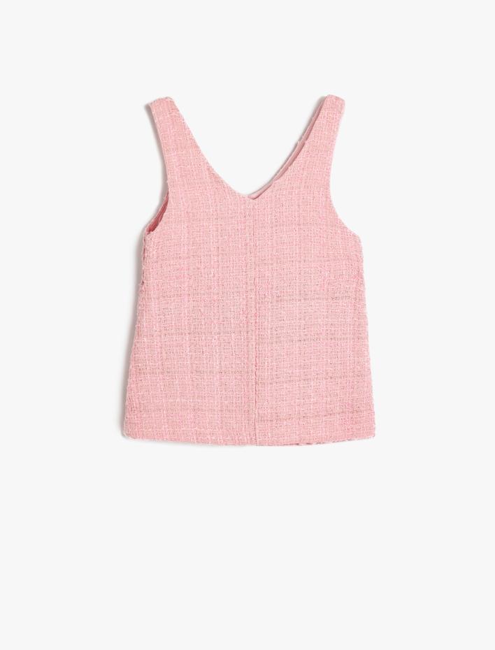 Kız Bebek Tüvit Salopet Elbise V Yaka Fiyonk Detaylı Cepli