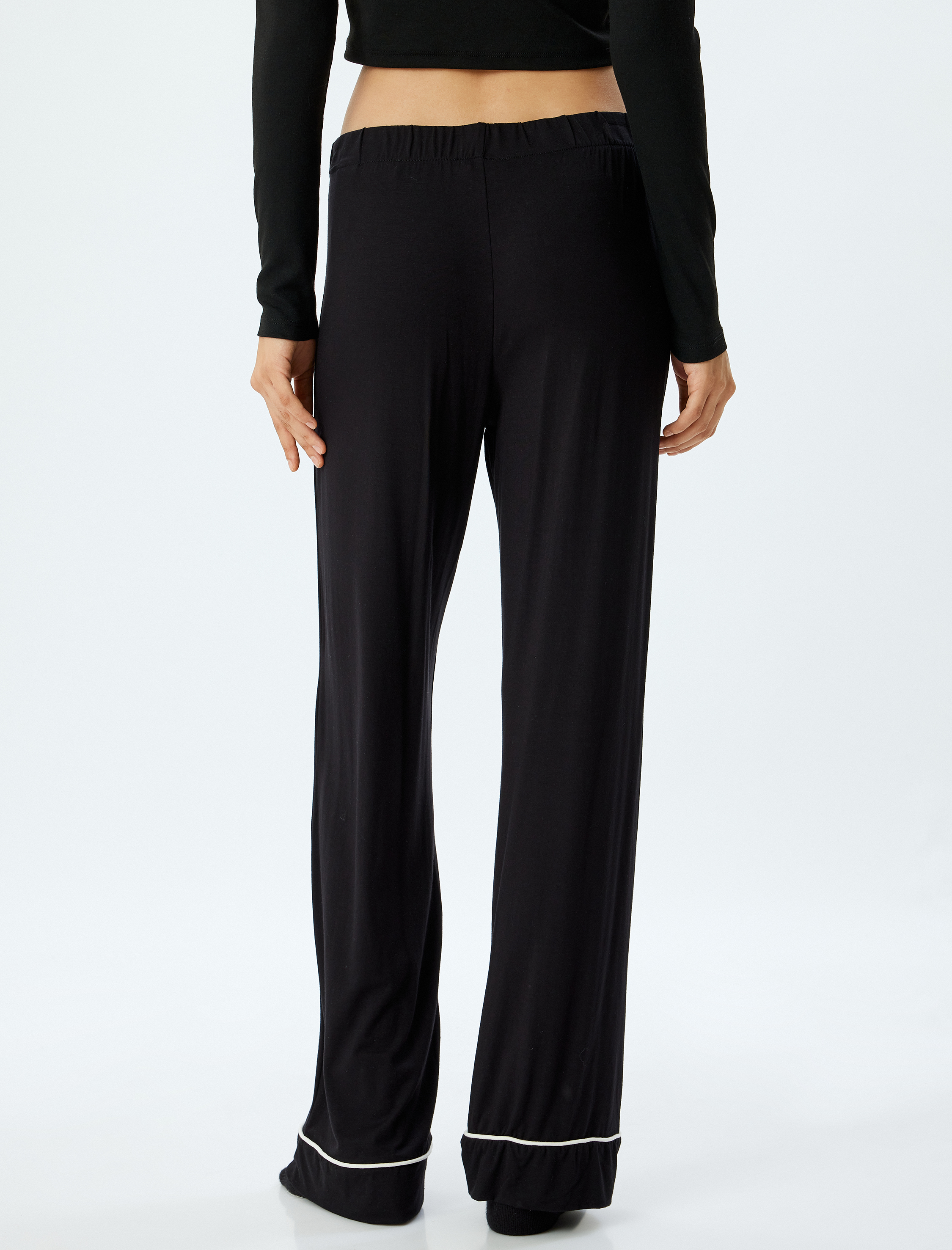 Pijama Altı Düz Bol Paça Standart Bel