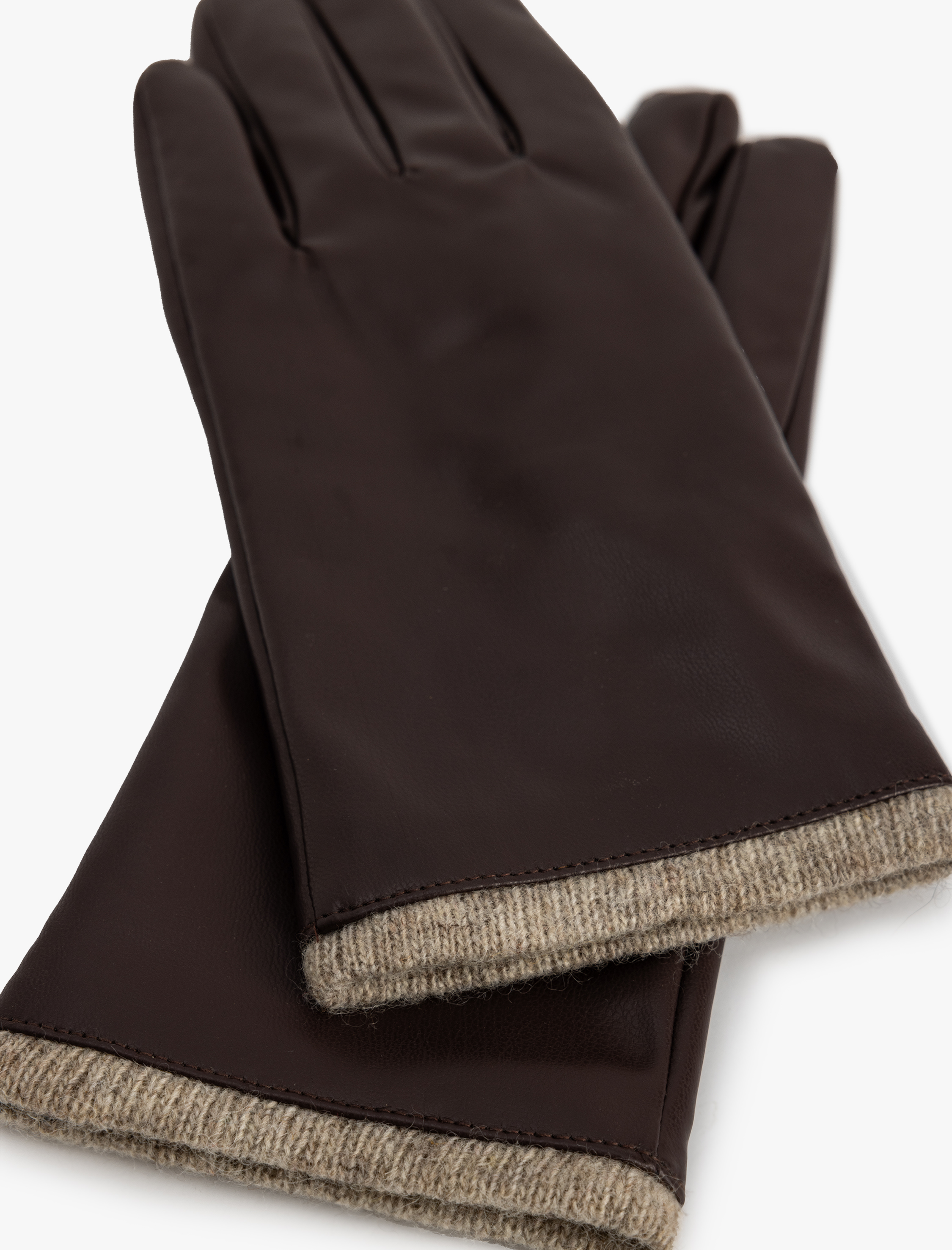 Kadın Eldiven Deri Görünümlü Bilek Detaylı