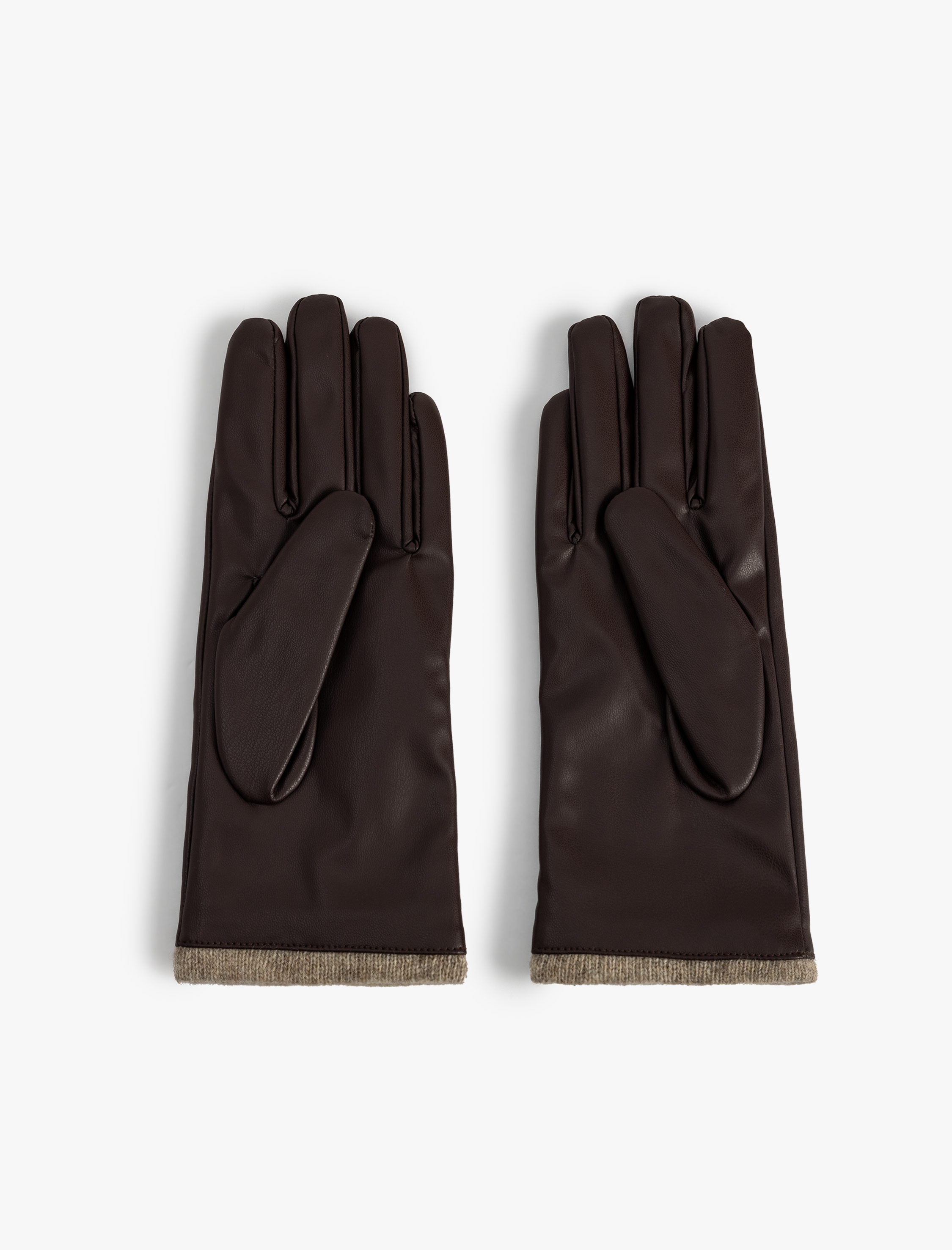 Kadın Eldiven Deri Görünümlü Bilek Detaylı