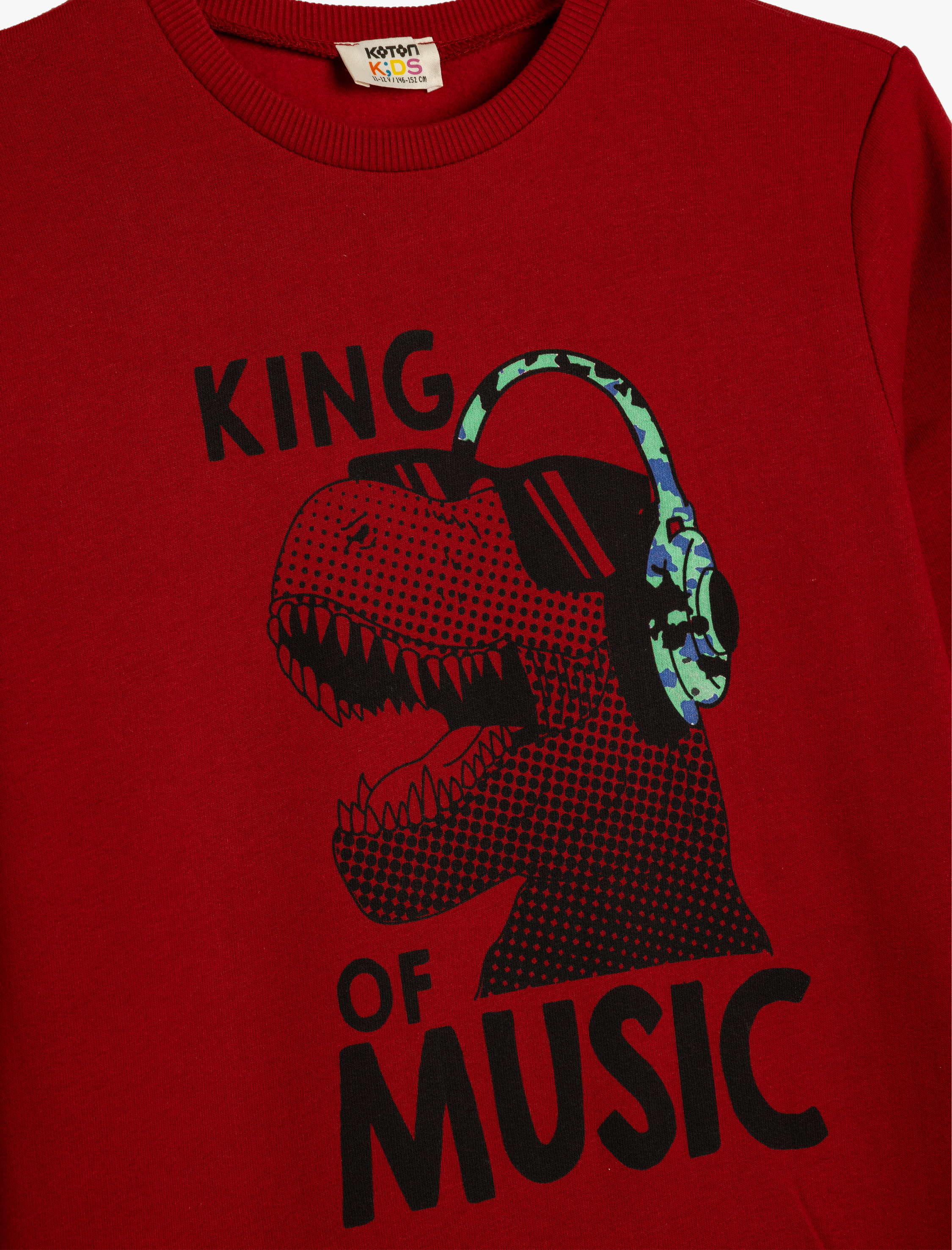  Erkek Çocuk Dinozor Baskılı Sweatshirt Bisiklet Yaka Şardonlu