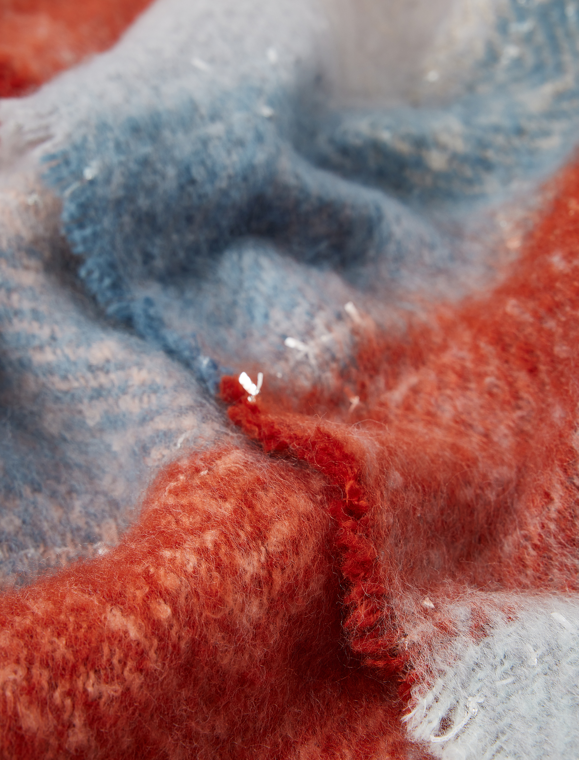  Kadın Uzun Atkı Ekose Desenli Çok Renkli Püsküllü