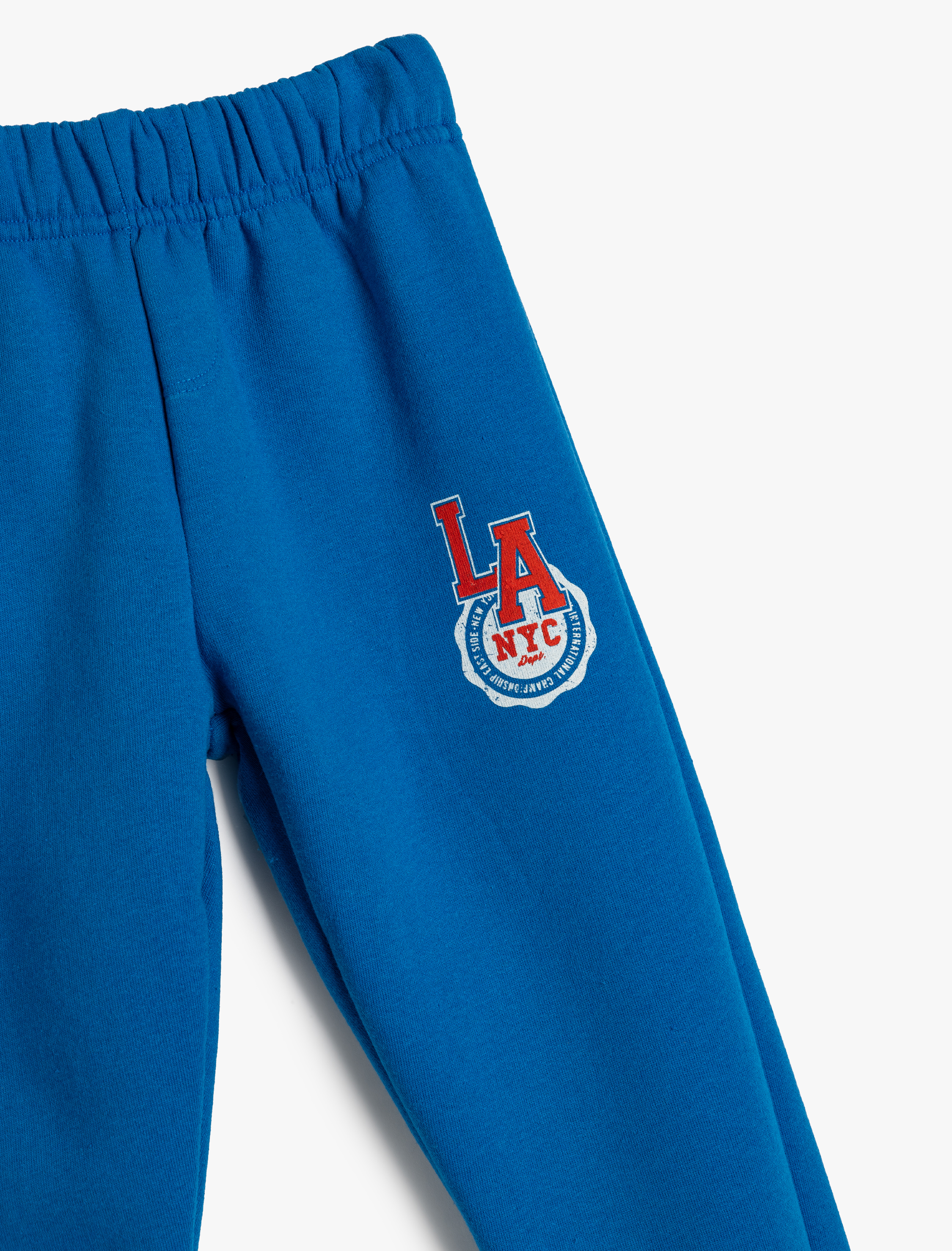  Erkek Çocuk Eşofman Altı Beli Bağlamalı Kolej Baskılı Cep Detaylı Şardonlu