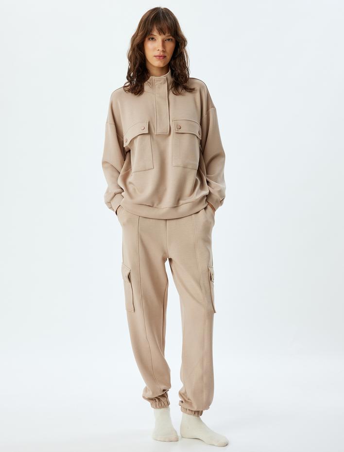  Jogger Pijama Altı Kargo Cepli Örme