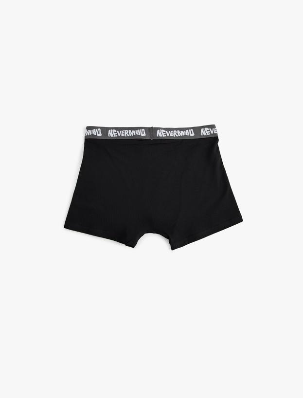 3'lü Boxer Seti Oversize Slogan Baskılı Pamuklu_4