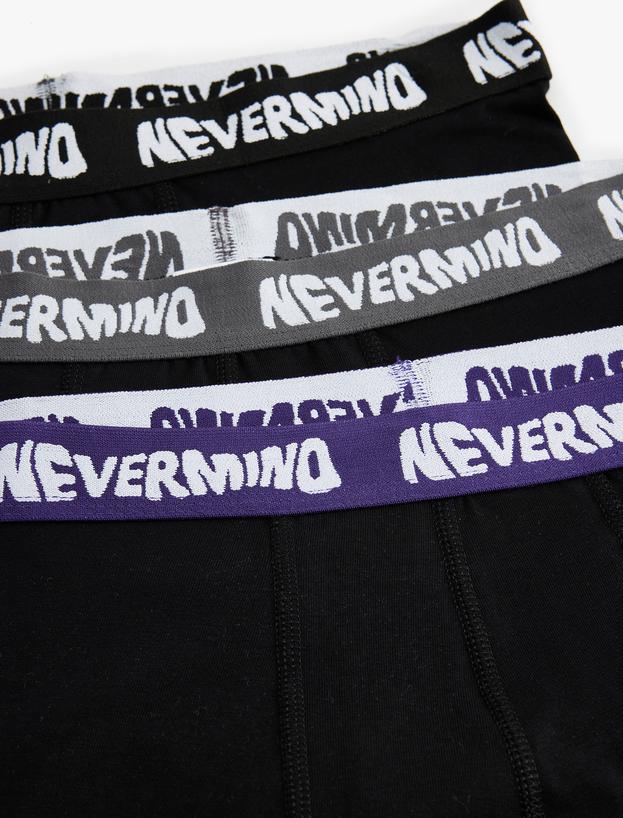 3'lü Boxer Seti Oversize Slogan Baskılı Pamuklu_6