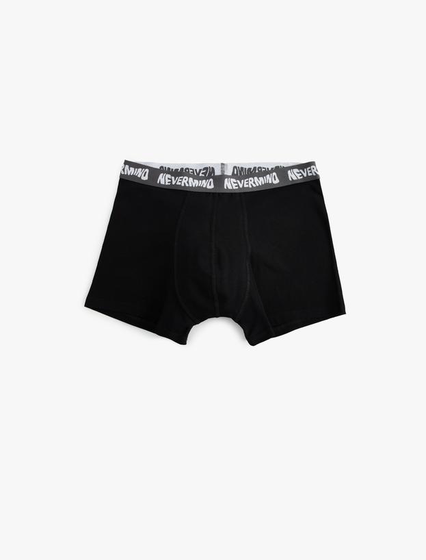 3'lü Boxer Seti Oversize Slogan Baskılı Pamuklu_3