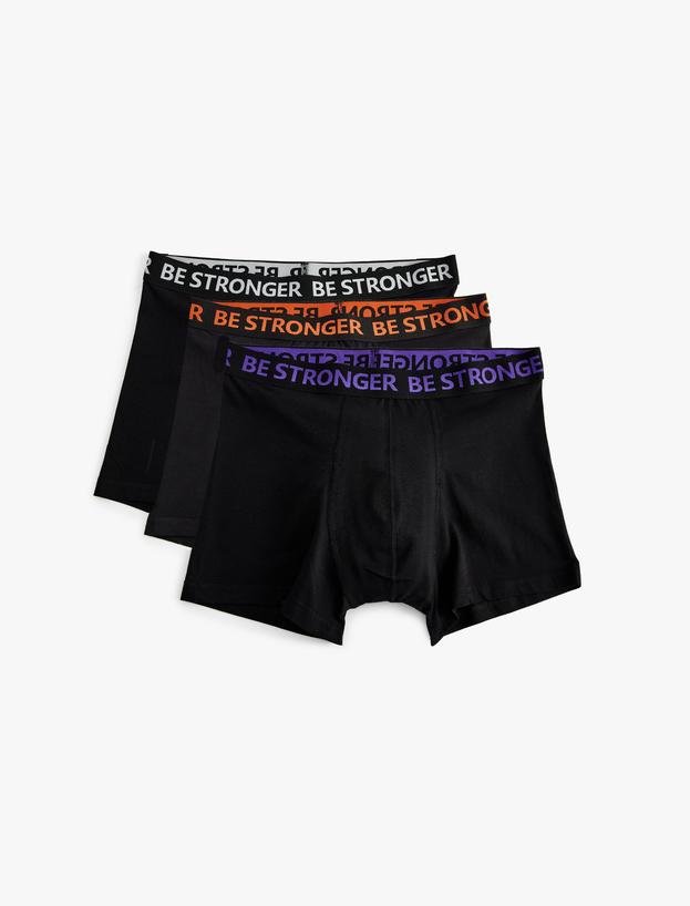 3'lü Boxer Seti Slogan Baskılı Pamuklu_0