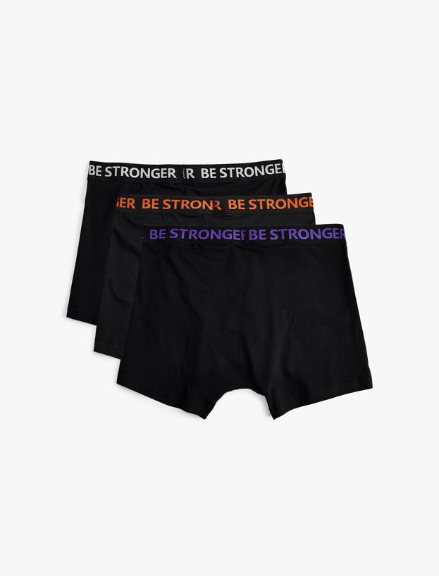3'lü Boxer Seti Slogan Baskılı Pamuklu_1