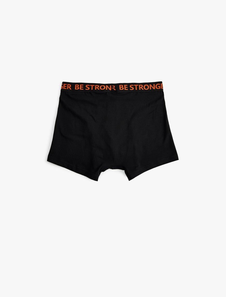   3'lü Boxer Seti Slogan Baskılı Pamuklu