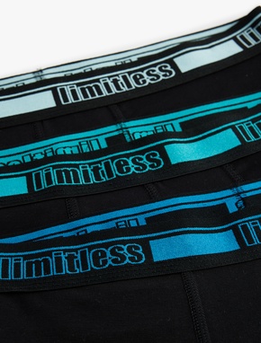 3'lü Boxer Seti Slim Fit Slogan Baskılı Pamuklu_8