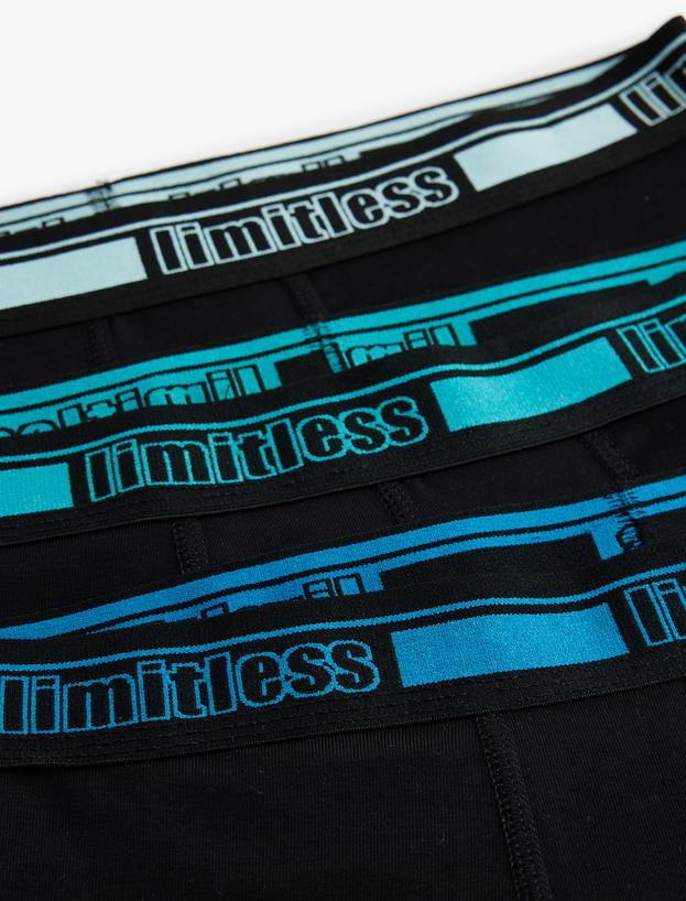 3'lü Boxer Seti Slim Fit Slogan Baskılı Pamuklu_8