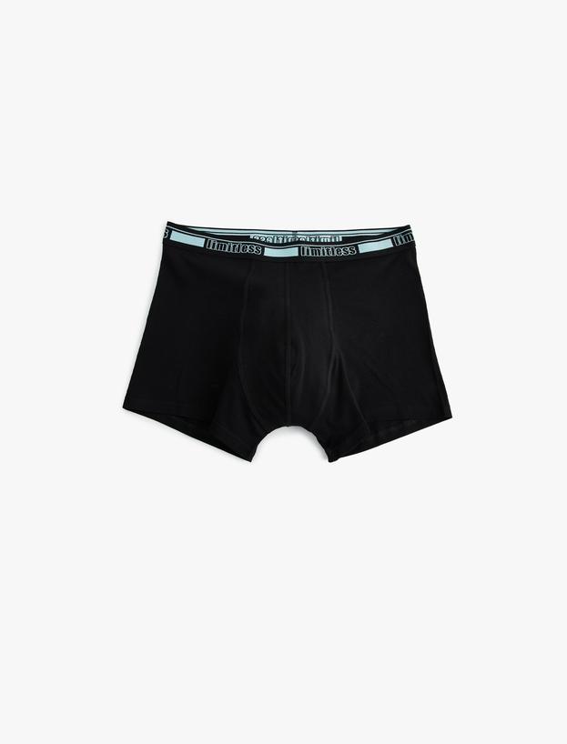 3'lü Boxer Seti Slim Fit Slogan Baskılı Pamuklu_3