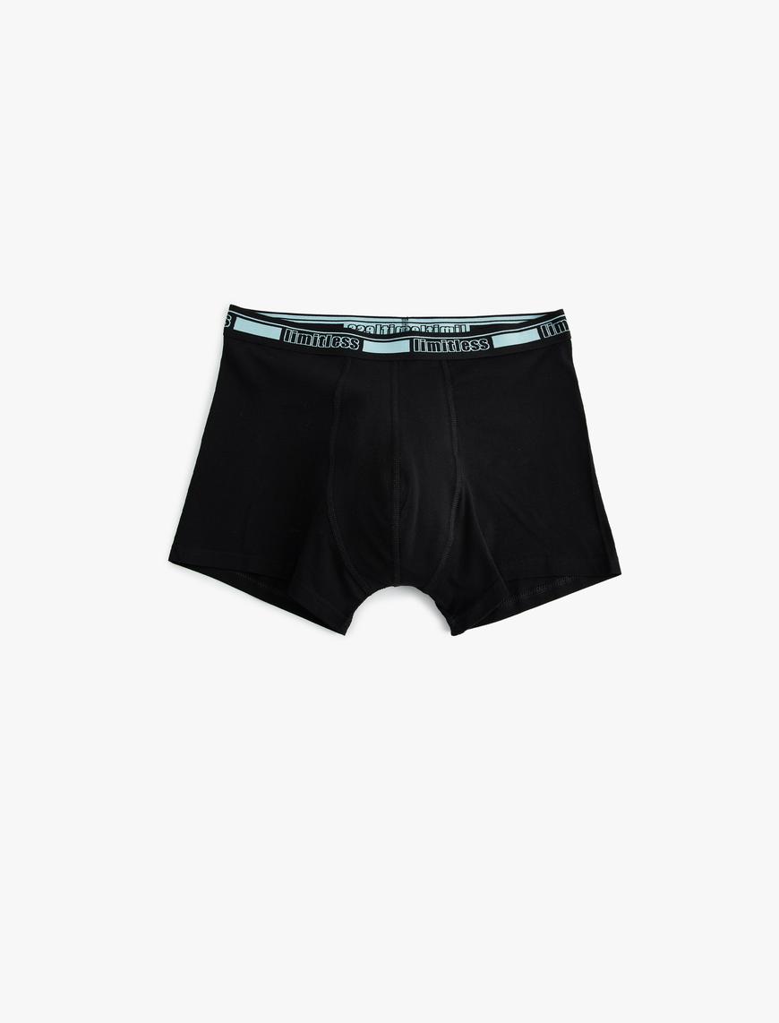   3'lü Boxer Seti Slim Fit Slogan Baskılı Pamuklu