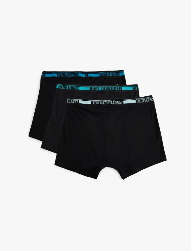 3'lü Boxer Seti Slim Fit Slogan Baskılı Pamuklu_1