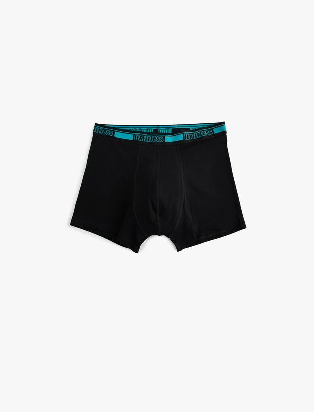 3'lü Boxer Seti Slim Fit Slogan Baskılı Pamuklu_2