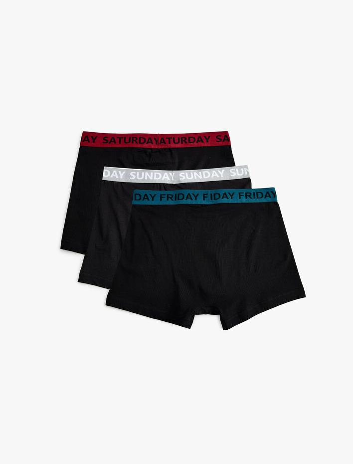  3'lü Boxer Seti Slogan Baskılı Pamuklu